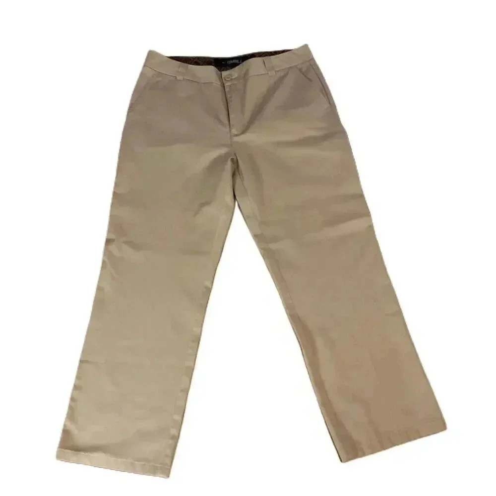 ONeill Mens Khaki Flat Front Button Closure‎ Slacks Pants Size 36
